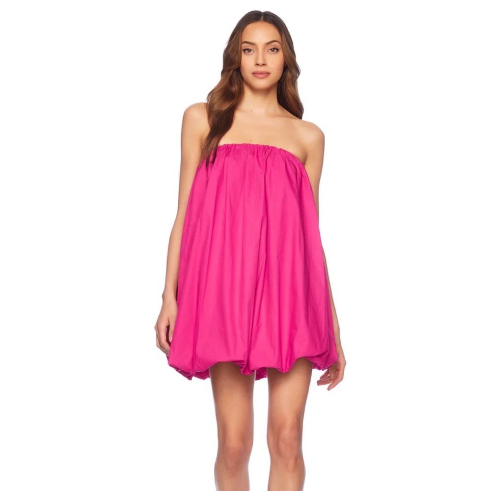 SALE TODAY ONLY! NWT Revolve Susana Monaco Poplin‎ Bubble Dress in Fuchsia - Picture 2 of 10